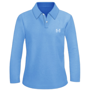 High Value Man (HVM)  Long Sleeve POLO - Carolina Blue