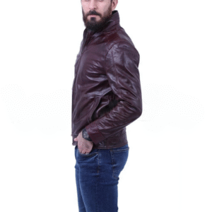 High Value Man (HVM) Dark Maroon Waxed leather jacket