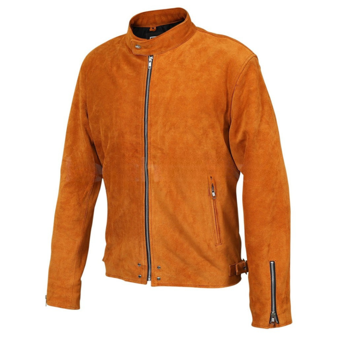 High Value Man (HVM) Men Tan Suede Leather Jacket