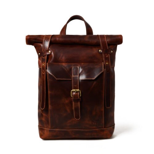 High Valyue Man (HVM) Brown Saddleback Backpack