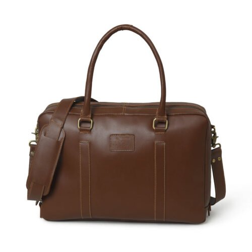 High Value Man (HVM) Dixon Brown Buffalo Leather Laptop Office Briefcase