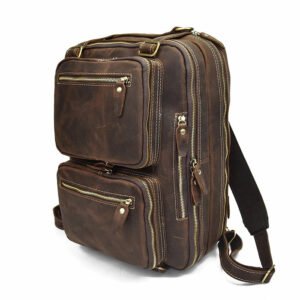 High Value Man (HVM) Dublin Leather Backpack Briefcase 2-in-1