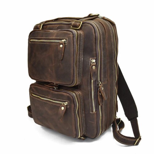 High Value Man (HVM) Dublin Leather Backpack Briefcase 2-in-1