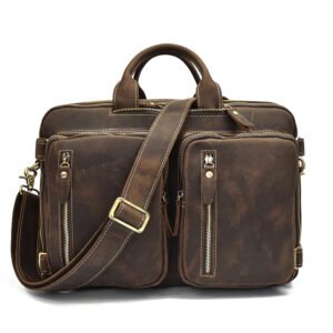 High Value Man (HVM) Dublin Leather Backpack Briefcase 2-in-1