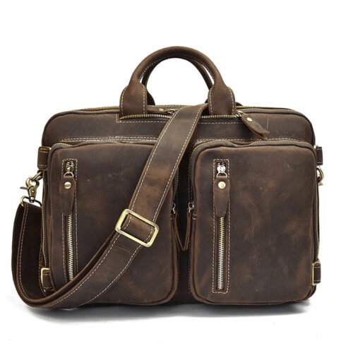 High Value Man (HVM) Dublin Leather Backpack Briefcase 2-in-1