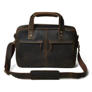 High Value Man (HVM) Perkins Buffalo Leather Briefcase