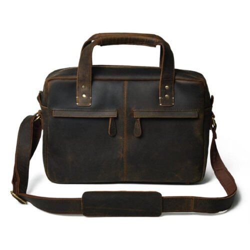 High Value Man (HVM) Perkins Buffalo Leather Briefcase