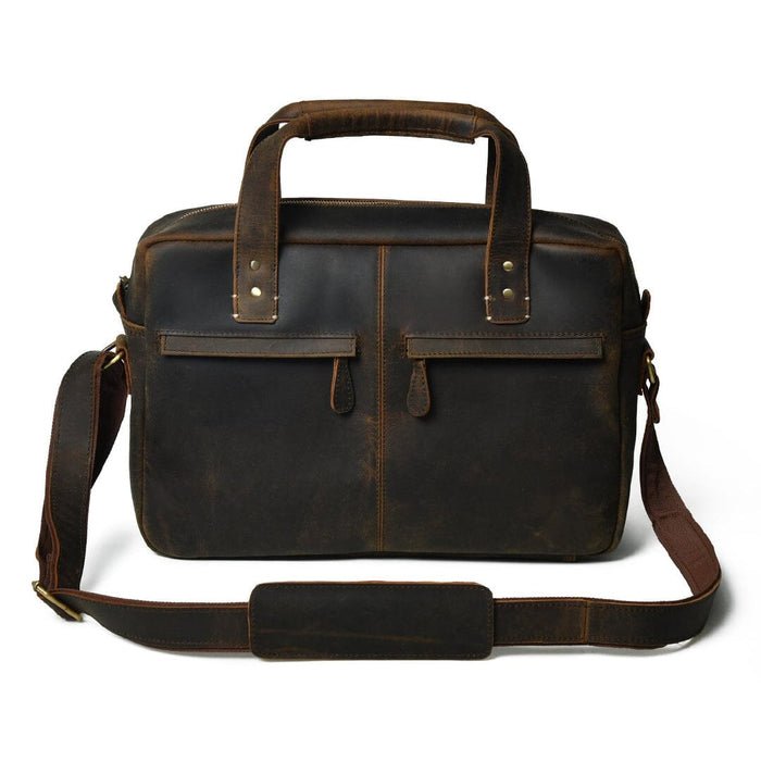 High Value Man (HVM) Perkins Buffalo Leather Briefcase